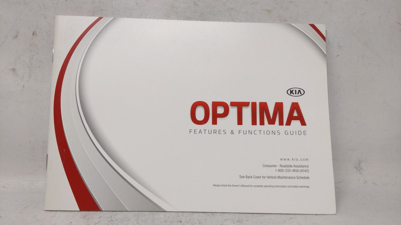 2015 Kia Optima Owners Manual Book Guide OEM Used Auto Parts - Oemusedautoparts1.com