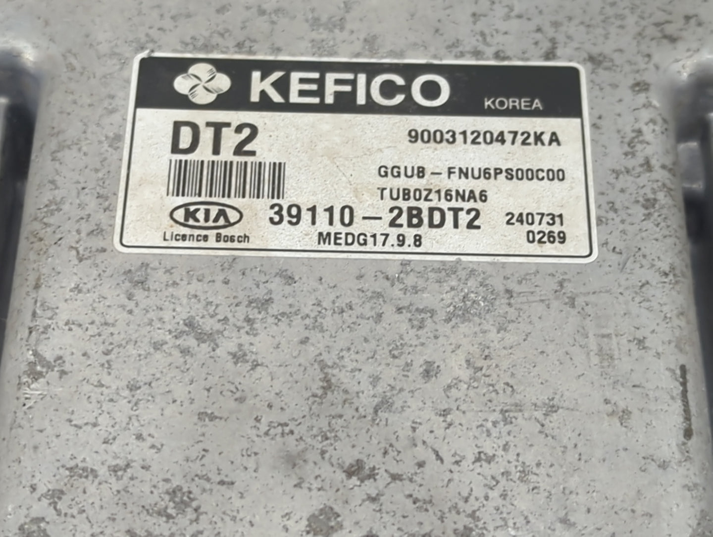 2014-2015 Kia Rio PCM Engine Control Computer ECU ECM PCU OEM P/N:39110-2BDT2 9003120472KA, GGUB-FNU6PS00C00 Fits Fits 2014 