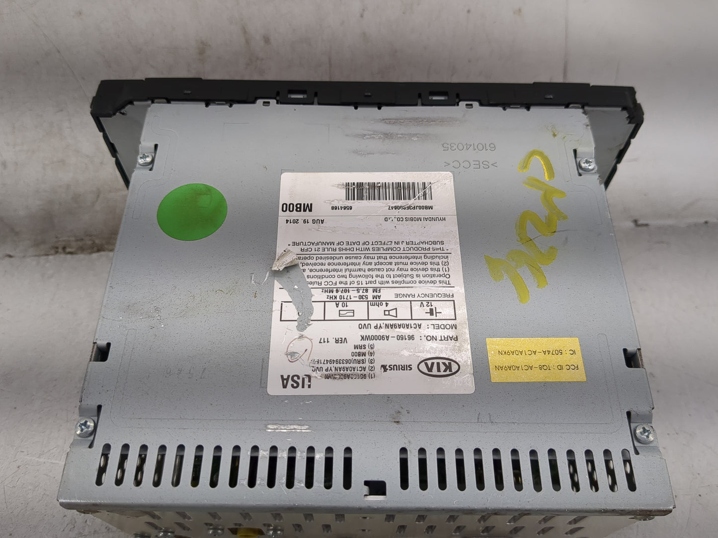 2015-2016 Kia Sedona Radio AM FM Cd Player Receiver Replacement P/N:96160-A9000WK AC1A0A9AN Fits Fits 2015 2016 OEM Used Aut