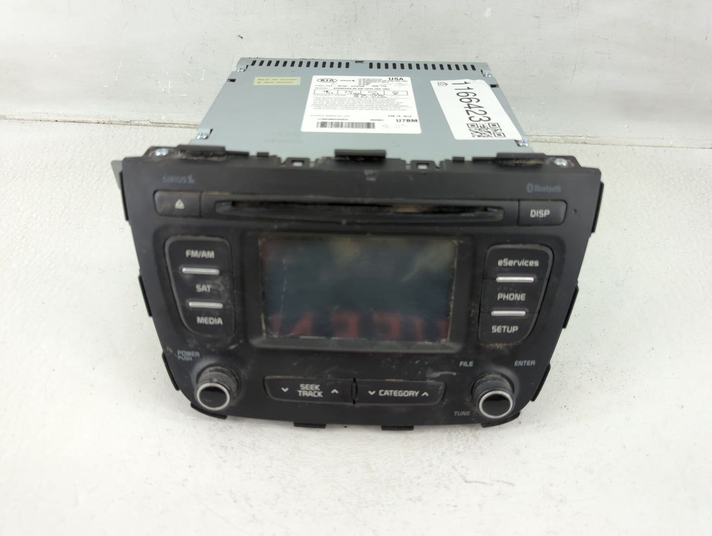 2015 Kia Sorento Radio AM FM Cd Player Receiver Replacement P/N:96160-1U721VA Fits OEM Used Auto Parts - Oemusedautoparts1.c