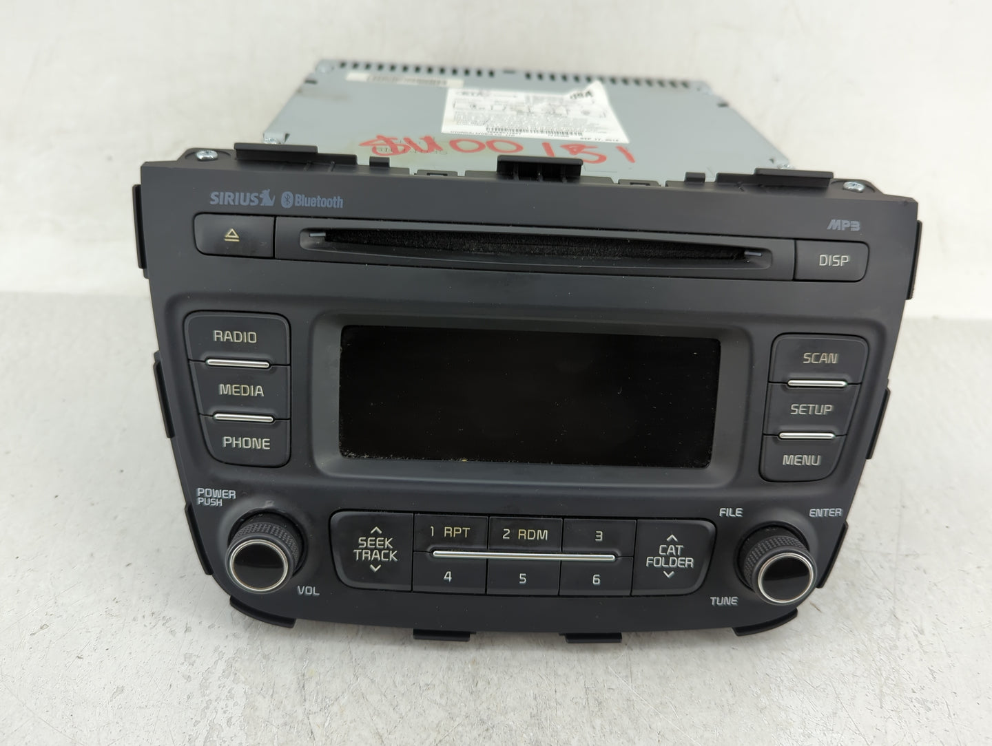 2014-2015 Kia Sorento Radio AM FM Cd Player Receiver Replacement P/N:96170-1UAA1VA Fits Fits 2014 2015 OEM Used Auto Parts -