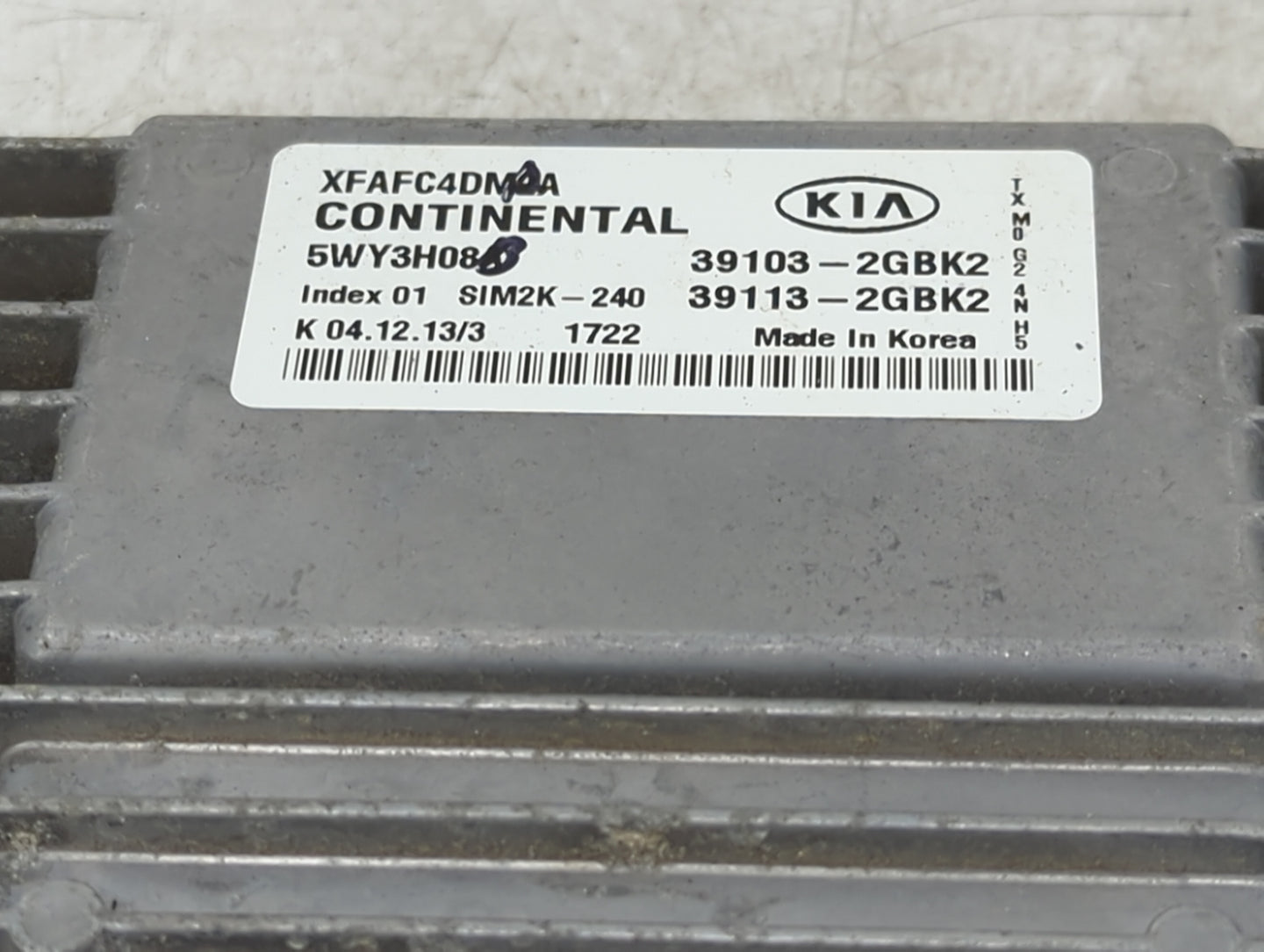 2014-2015 Kia Sorento PCM Engine Control Computer ECU ECM PCU OEM P/N:39103-2GBK2 39113-2GBK2, 5WY3H08 Fits Fits 2014 2015 O