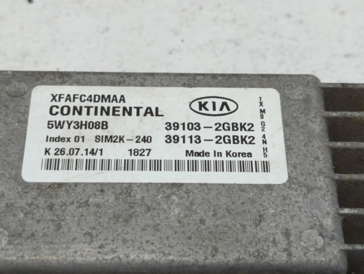 2014-2015 Kia Sorento PCM Engine Control Computer ECU ECM PCU OEM P/N:39103-2GBK2 Fits Fits 2014 2015 OEM Used Auto Parts - 