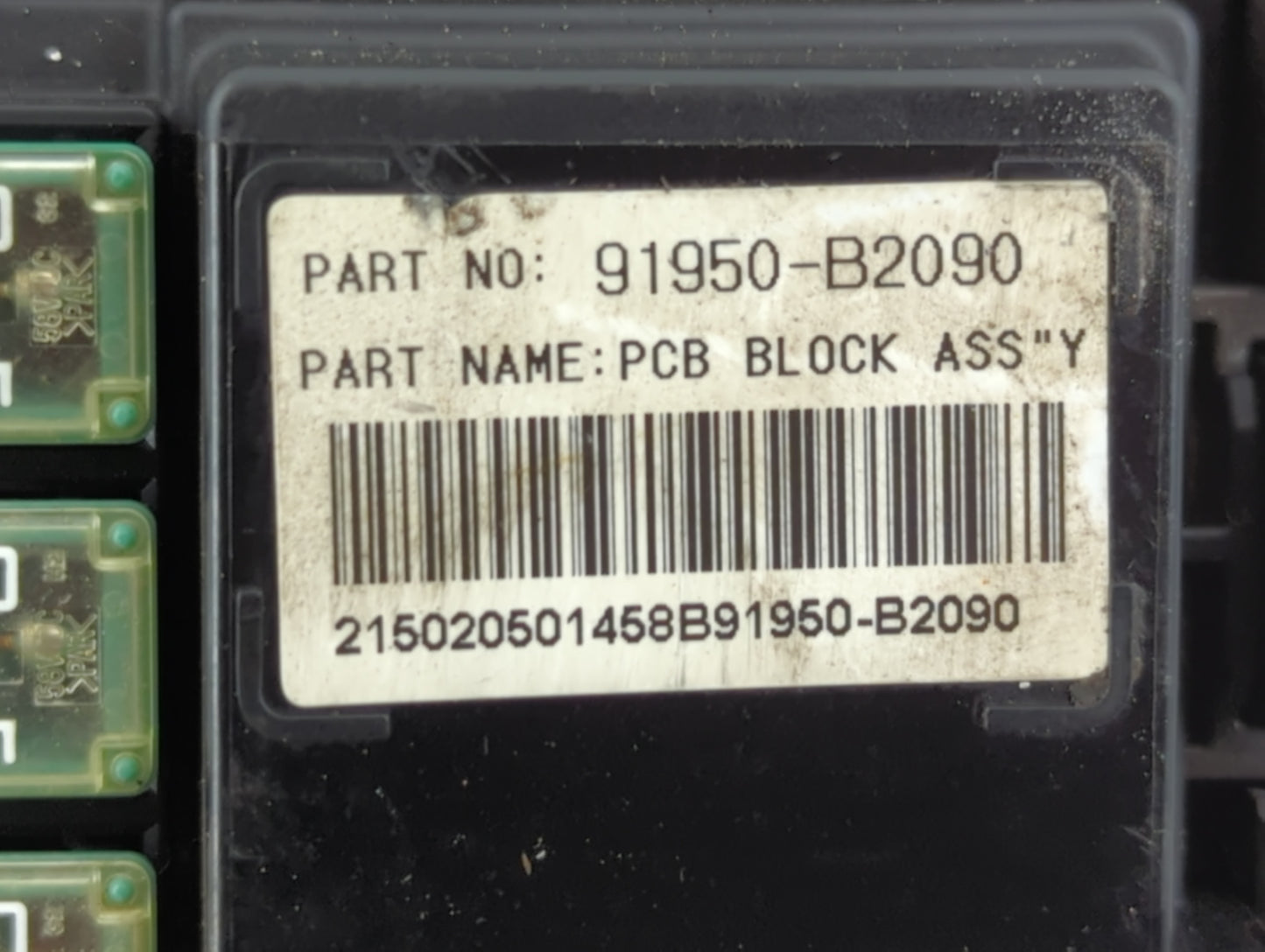 2015 Kia Soul Fusebox Fuse Box Panel Relay Module P/N:91950-B2090 Fits OEM Used Auto Parts - Oemusedautoparts1.com