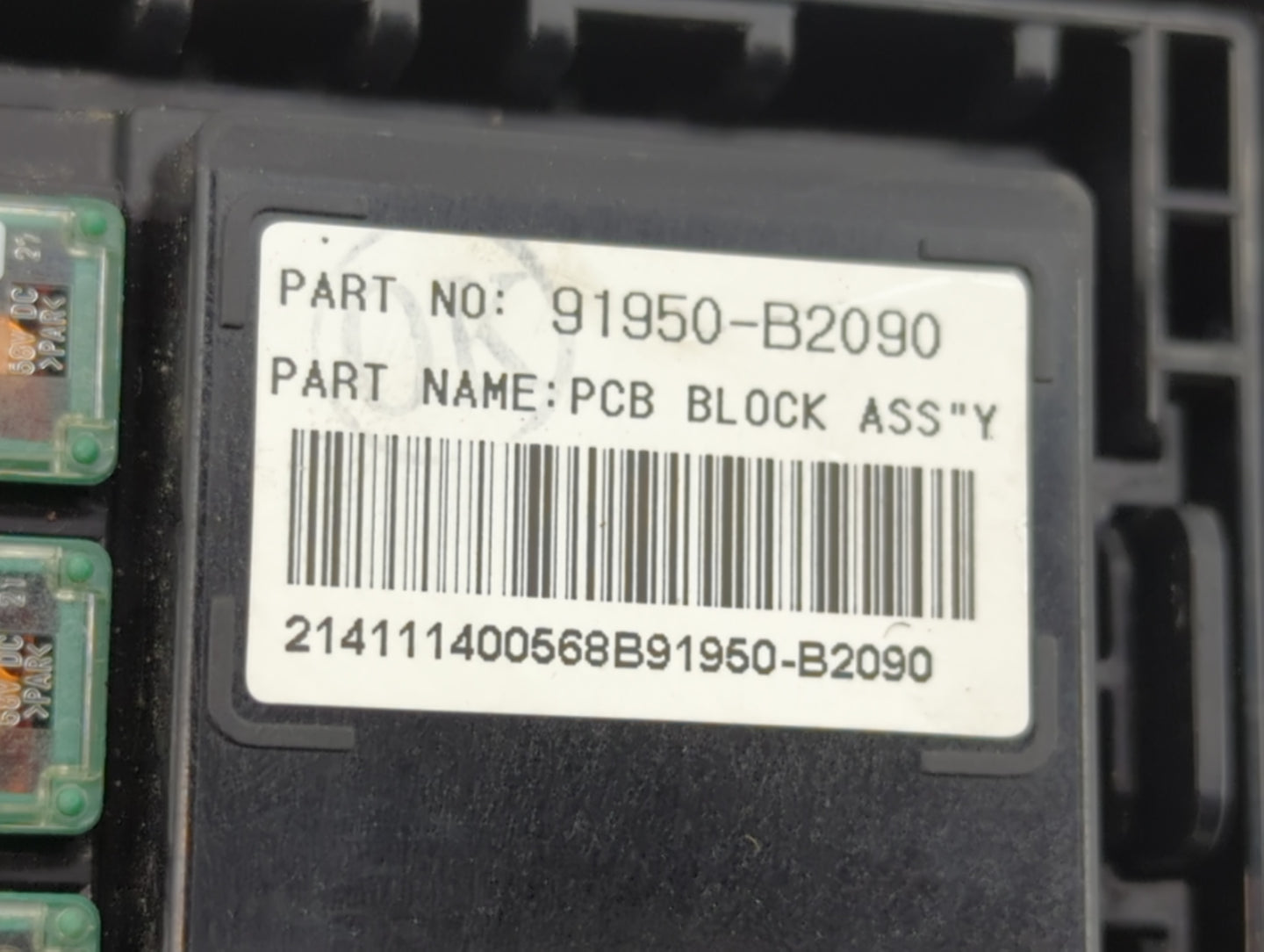 2015 Kia Soul Fusebox Fuse Box Panel Relay Module P/N:91950-B2090 Fits OEM Used Auto Parts - Oemusedautoparts1.com