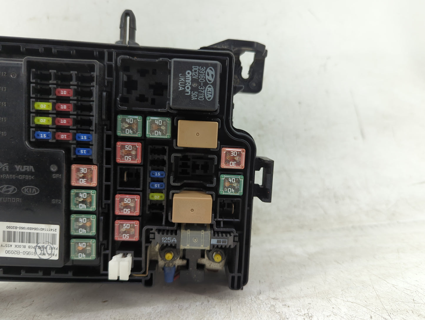 2015 Kia Soul Fusebox Fuse Box Panel Relay Module P/N:91950-B2090 Fits OEM Used Auto Parts - Oemusedautoparts1.com