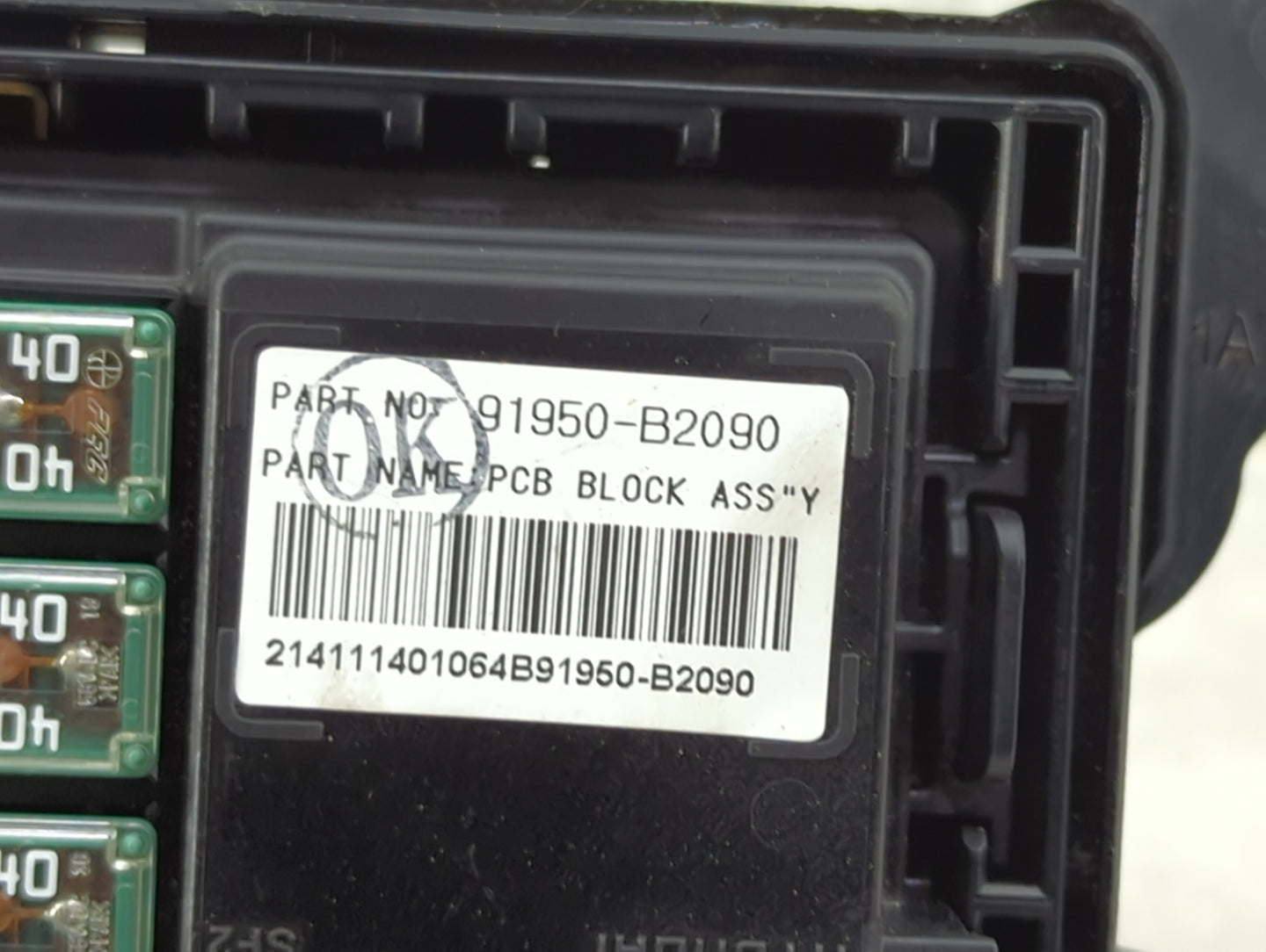 2015 Kia Soul Fusebox Fuse Box Panel Relay Module P/N:91950-B2090 Fits OEM Used Auto Parts - Oemusedautoparts1.com