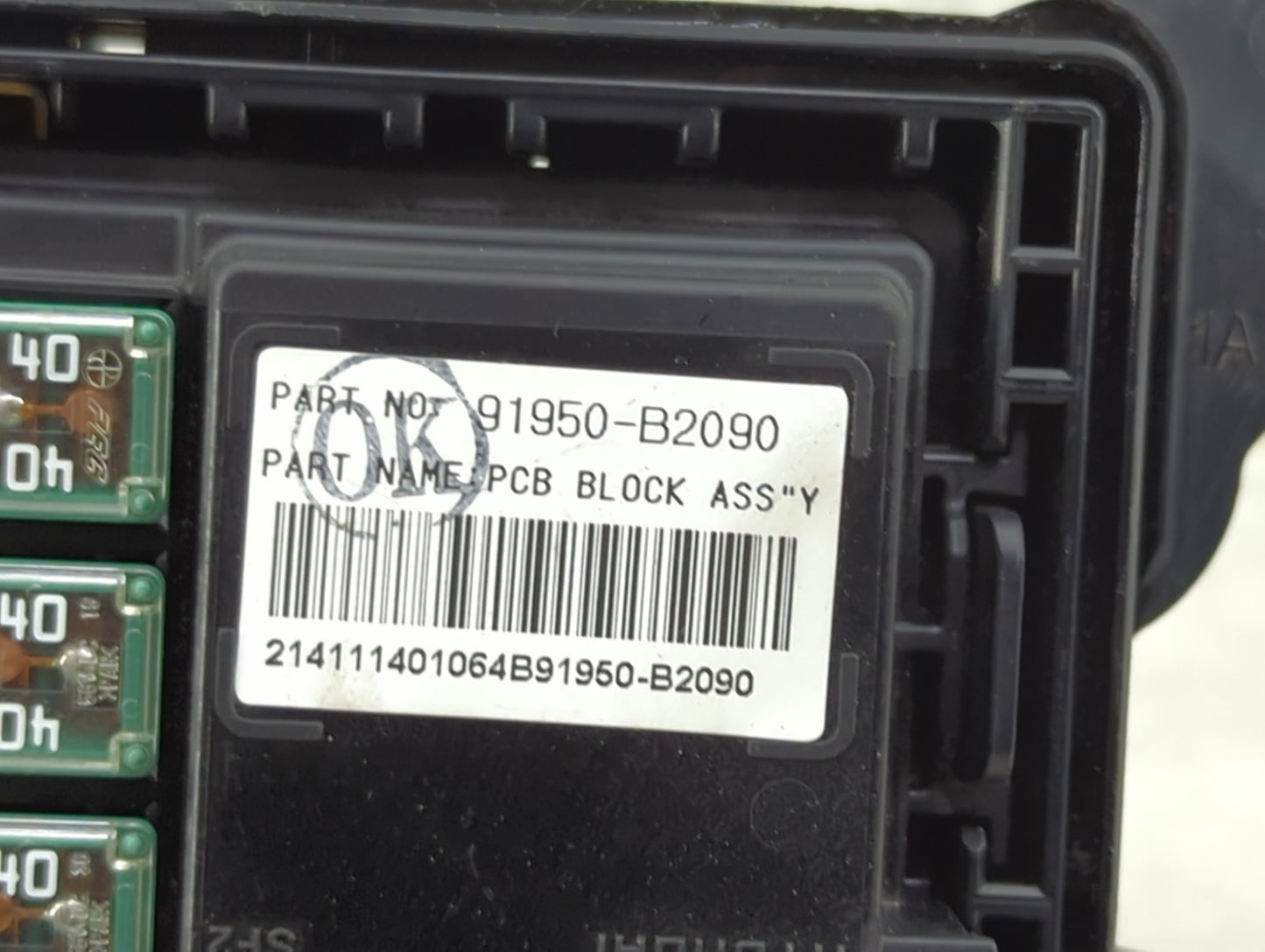 2015 Kia Soul Fusebox Fuse Box Panel Relay Module P/N:91950-B2090 Fits OEM Used Auto Parts - Oemusedautoparts1.com