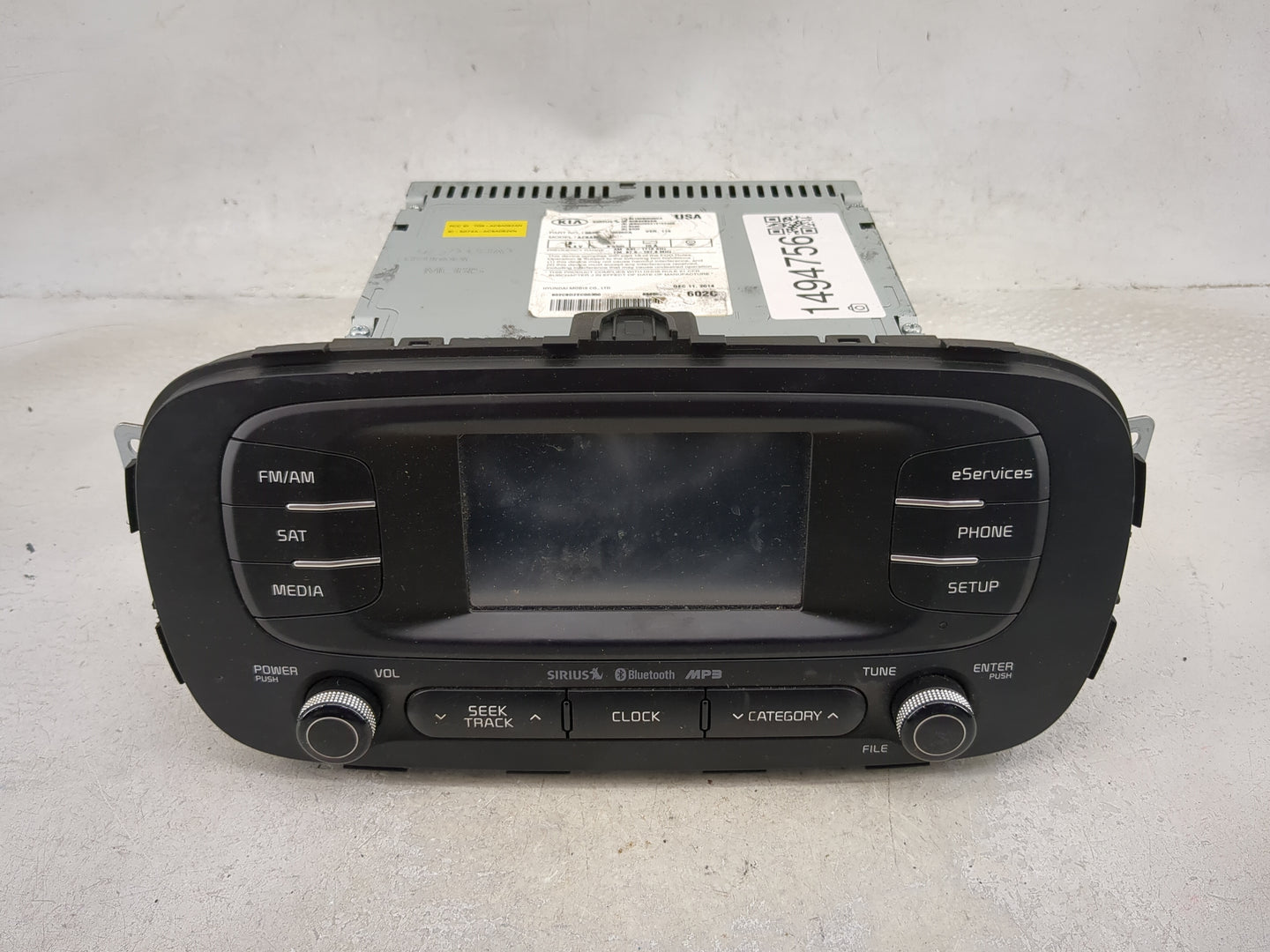 2014-2016 Kia Soul Radio AM FM Cd Player Receiver Replacement P/N:96160B2020CA ACBA0B2AN Fits Fits 2014 2015 2016 OEM Used A