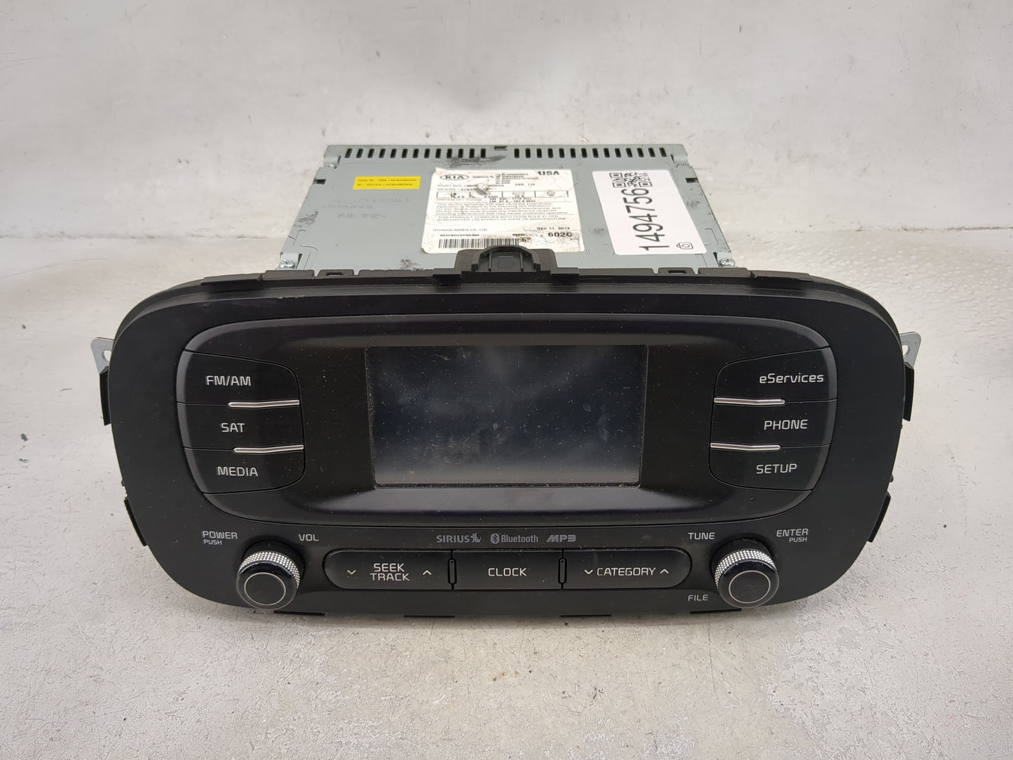 2014-2016 Kia Soul Radio AM FM Cd Player Receiver Replacement P/N:96160B2020CA ACBA0B2AN Fits Fits 2014 2015 2016 OEM Used A