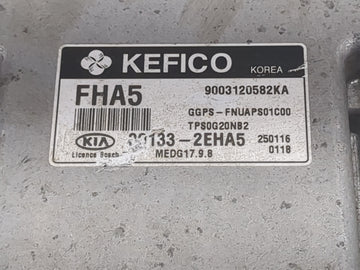 2015 Kia Soul PCM Engine Control Computer ECU ECM PCU OEM P/N:391332EHA5 9003120582KA, MEDG17.9.8, FHA5, 391322EHA5 OEM Used Auto Parts