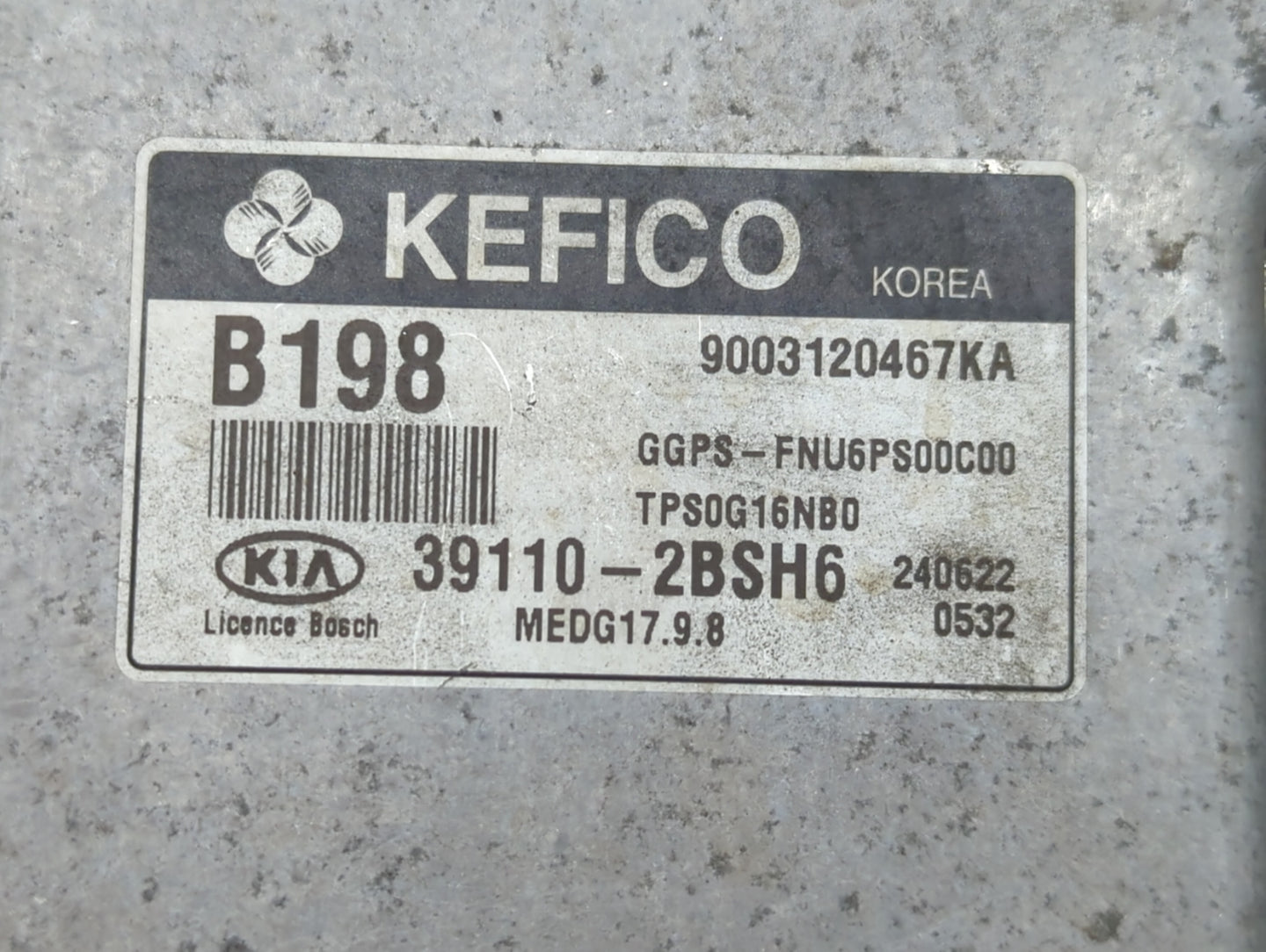 2015 Kia Soul PCM Engine Control Computer ECU ECM PCU OEM P/N:39110-2BSH6 Fits OEM Used Auto Parts - Oemusedautoparts1.com