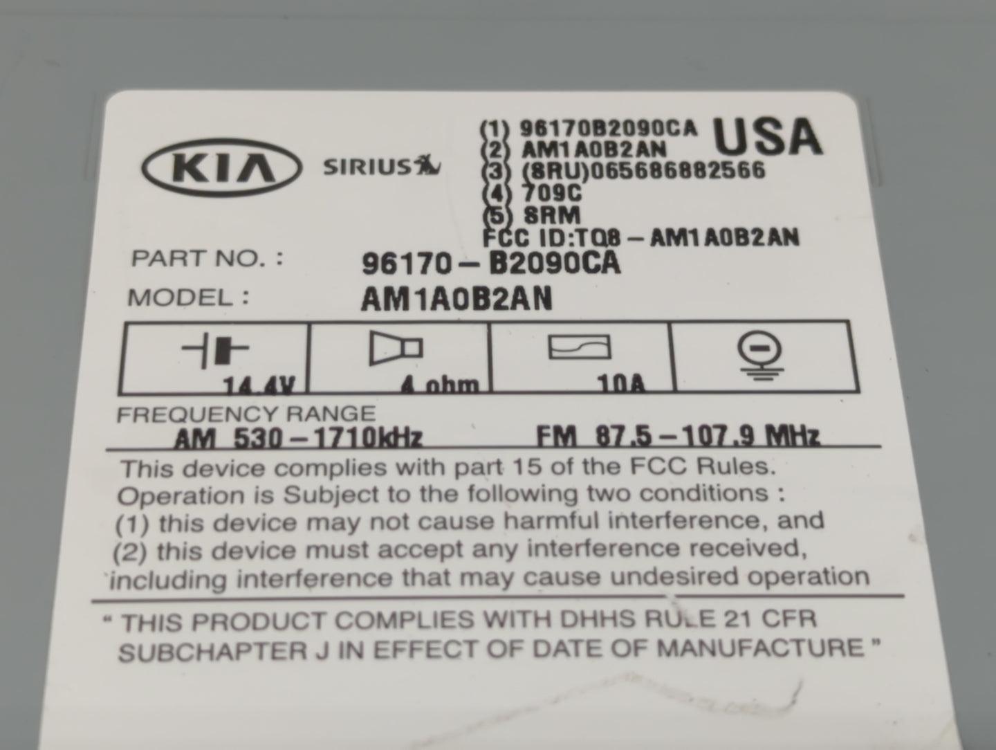 2014-2016 Kia Soul Am Fm Cd Player Radio Receiver - Oemusedautoparts1.com