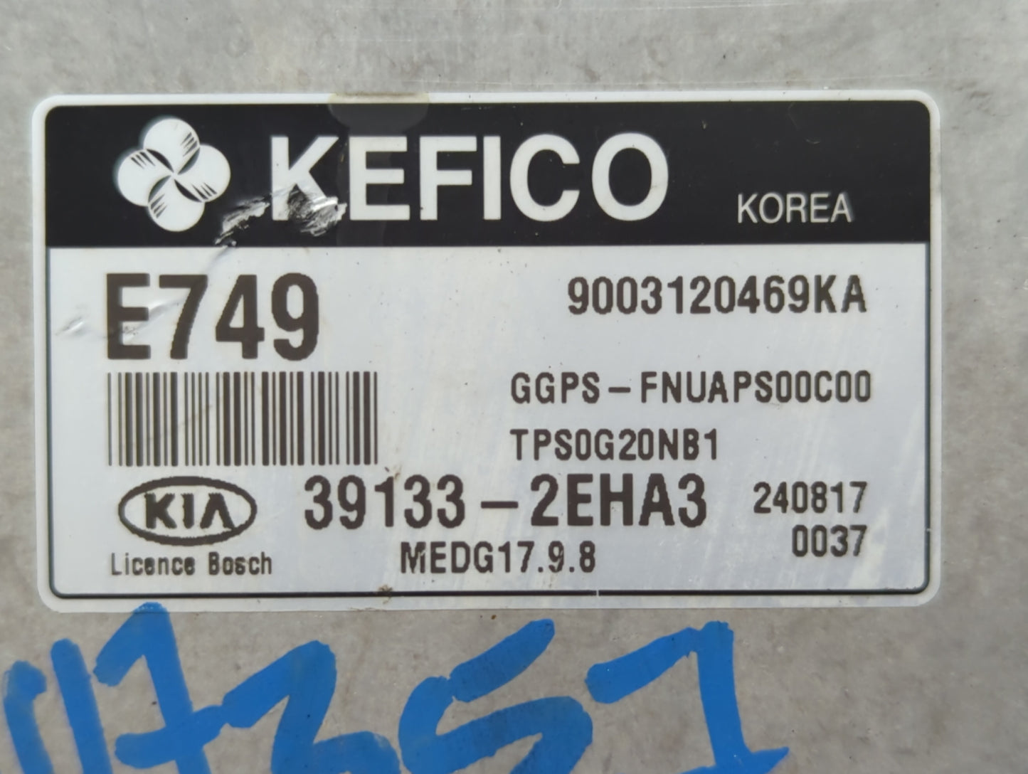 2015 Kia Soul PCM Engine Control Computer ECU ECM PCU OEM P/N:39133-2EHA3 Fits OEM Used Auto Parts - Oemusedautoparts1.com