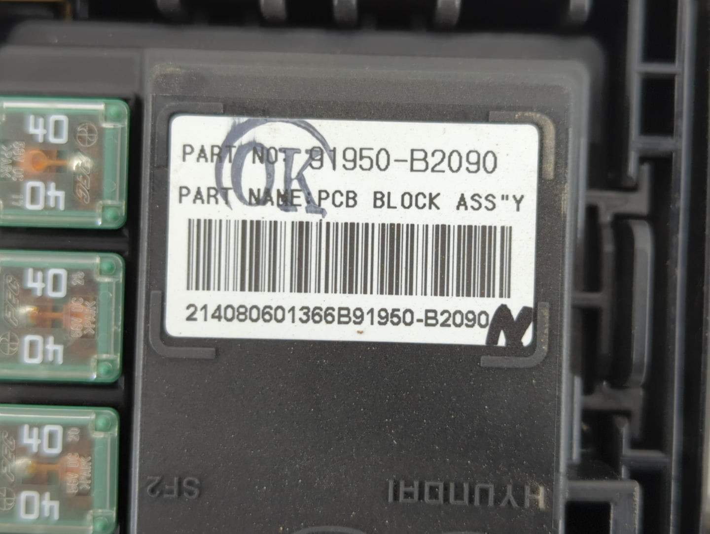 2015 Kia Soul Fusebox Fuse Box Panel Relay Module P/N:91950-B2090 91417B2090, 91417B2120, 91415B2160 Fits OEM Used Auto Part