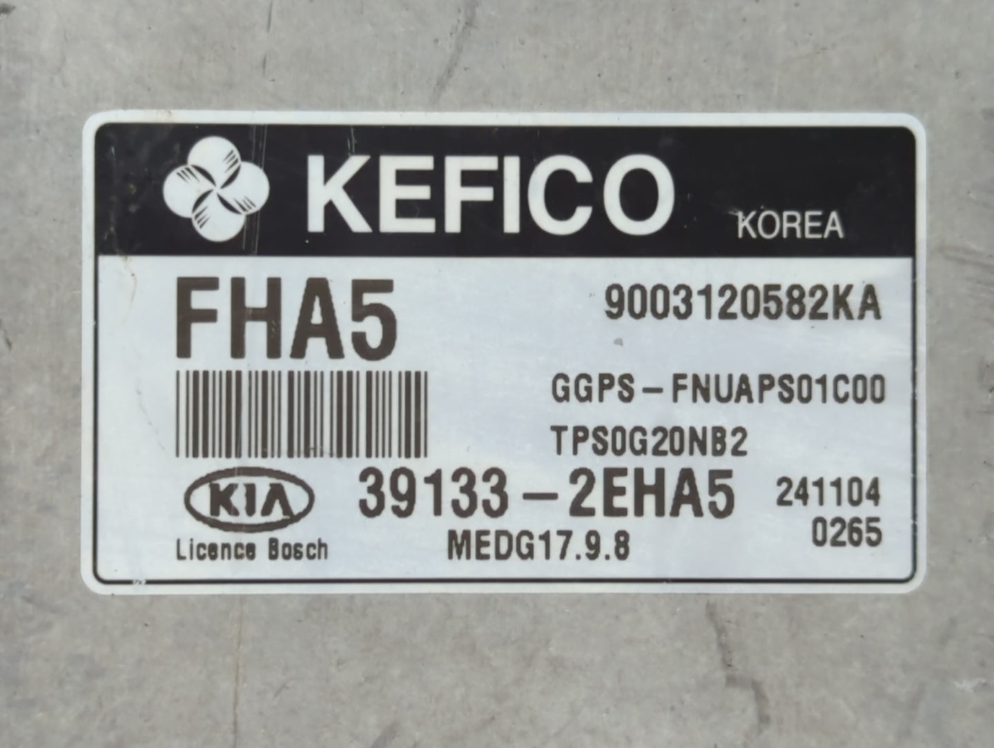 2015 Kia Soul PCM Engine Control Computer ECU ECM PCU OEM P/N:39133-2EHA5 Fits OEM Used Auto Parts - Oemusedautoparts1.com