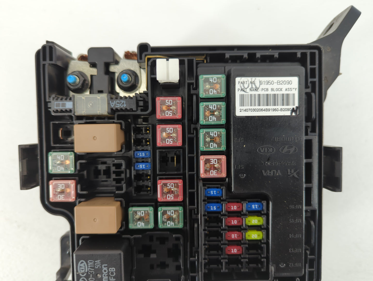 2015 Kia Soul Fusebox Fuse Box Panel Relay Module P/N:91950-B2090 Fits OEM Used Auto Parts - Oemusedautoparts1.com