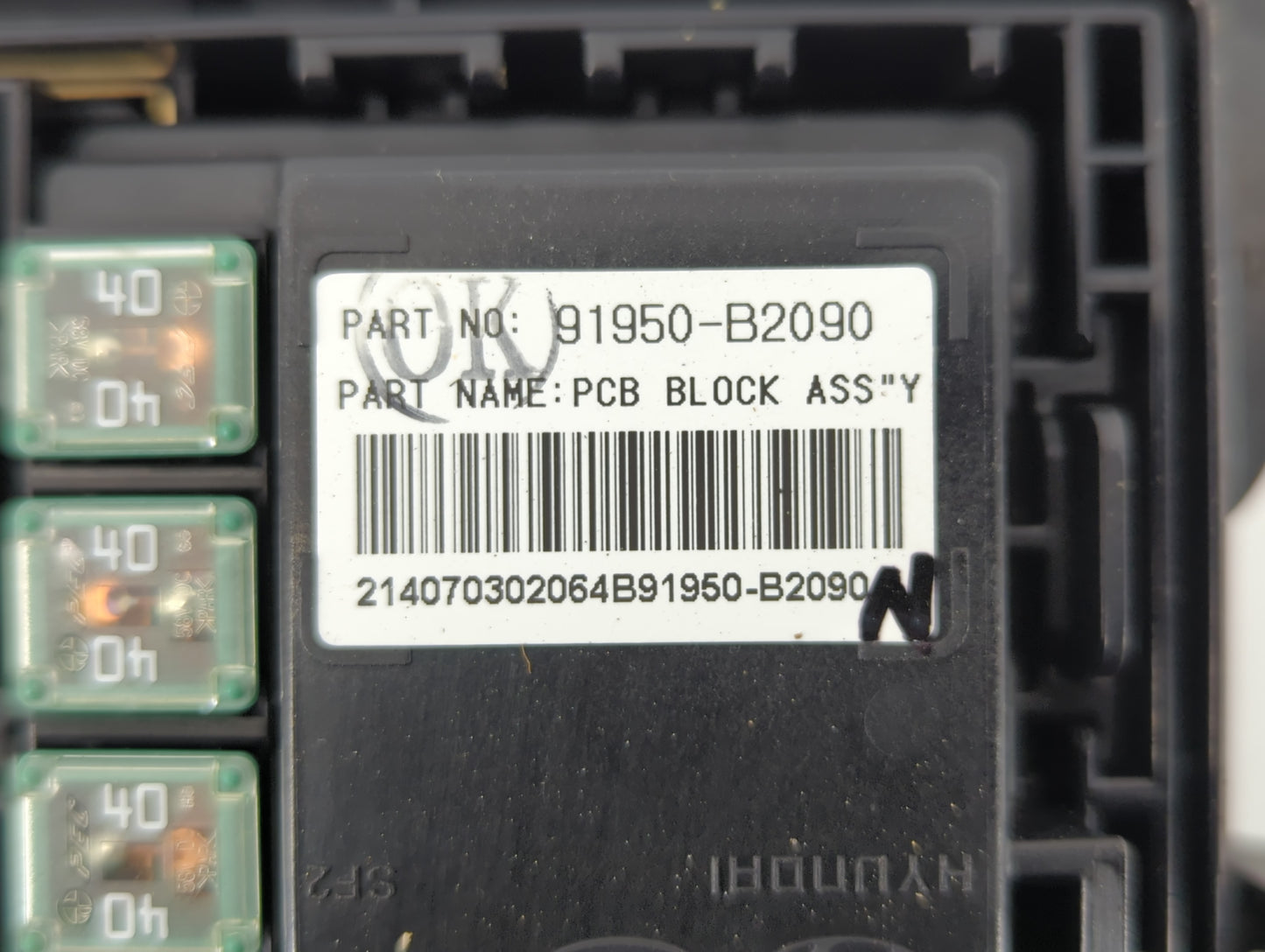 2015 Kia Soul Fusebox Fuse Box Panel Relay Module P/N:91950-B2090 Fits OEM Used Auto Parts - Oemusedautoparts1.com