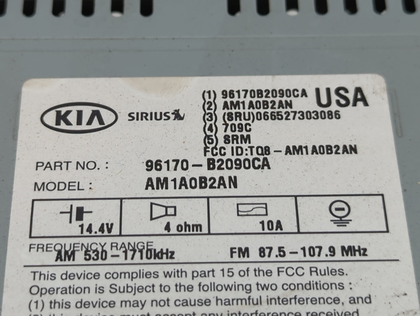 2014-2016 Kia Soul Am Fm Cd Player Radio Receiver - Oemusedautoparts1.com