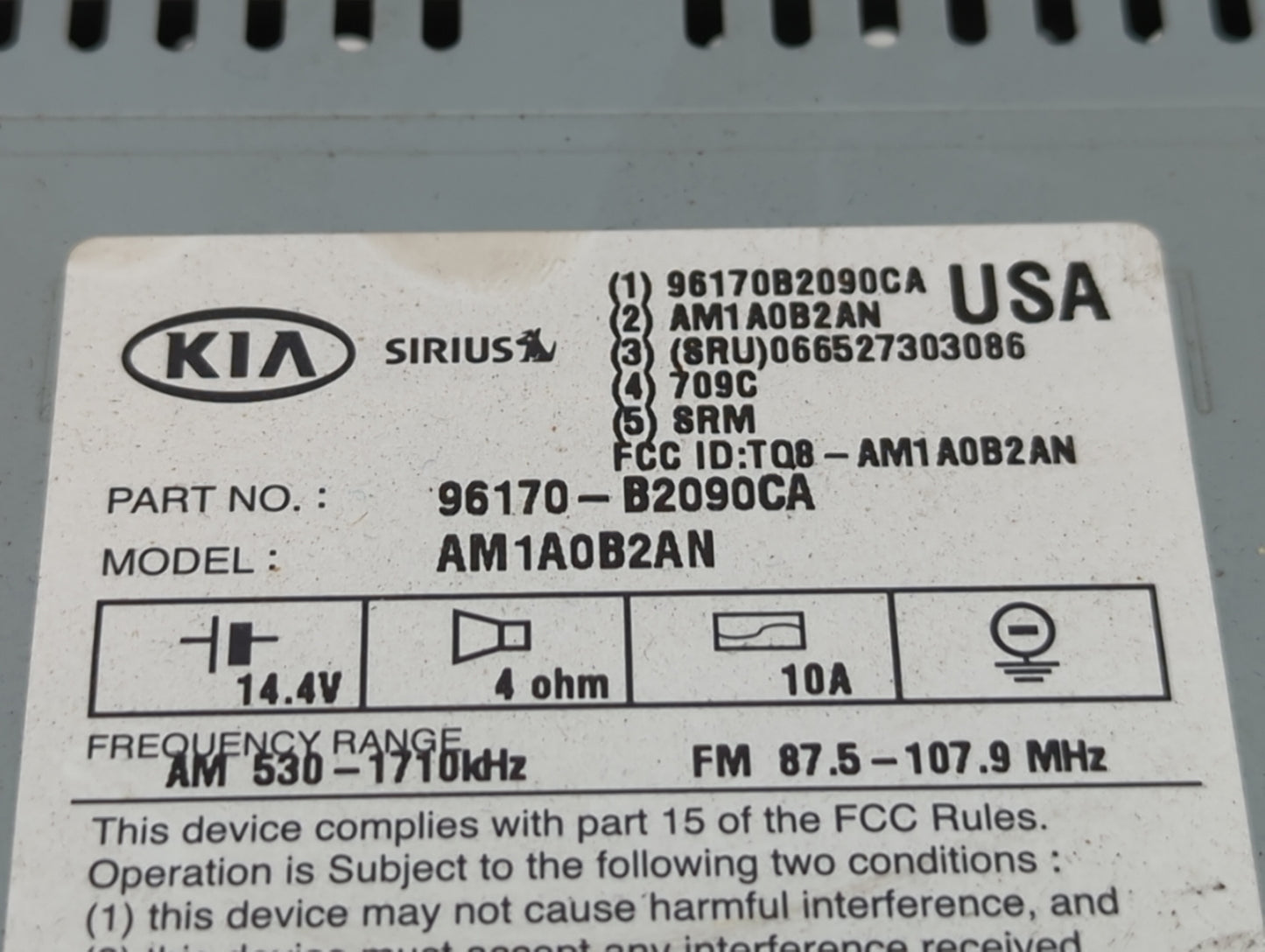 2014-2016 Kia Soul Am Fm Cd Player Radio Receiver - Oemusedautoparts1.com
