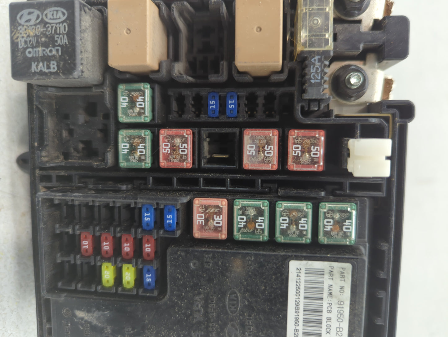 2015 Kia Soul Fusebox Fuse Box Panel Relay Module P/N:91417B2120 Fits OEM Used Auto Parts - Oemusedautoparts1.com