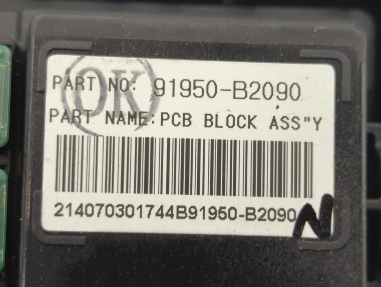 2015 Kia Soul Fusebox Fuse Box Panel Relay Module P/N:91950-B2090 Fits OEM Used Auto Parts - Oemusedautoparts1.com