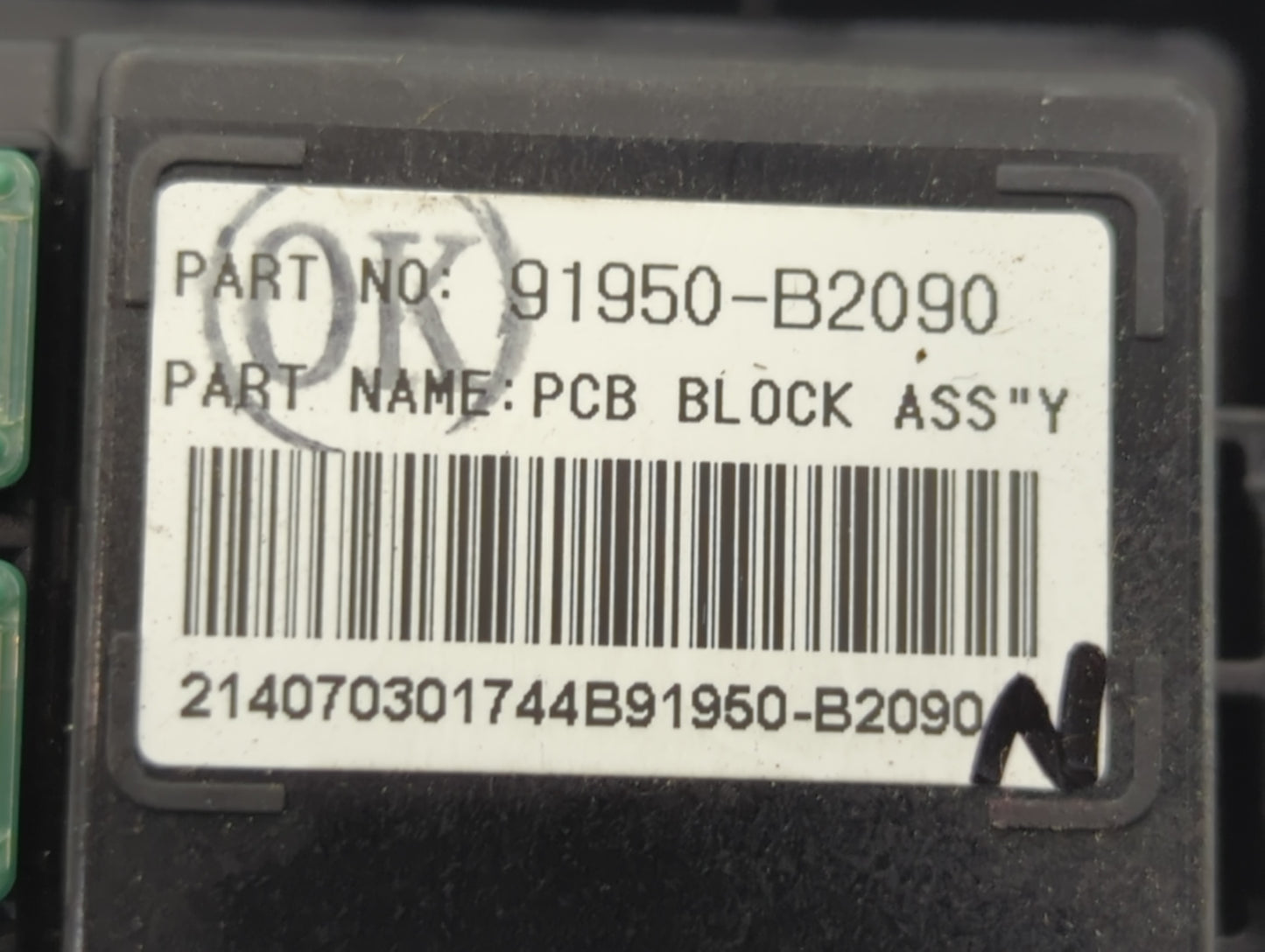 2015 Kia Soul Fusebox Fuse Box Panel Relay Module P/N:91950-B2090 Fits OEM Used Auto Parts - Oemusedautoparts1.com