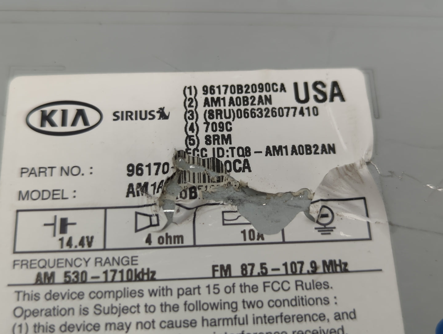 2014-2016 Kia Soul Am Fm Cd Player Radio Receiver - Oemusedautoparts1.com
