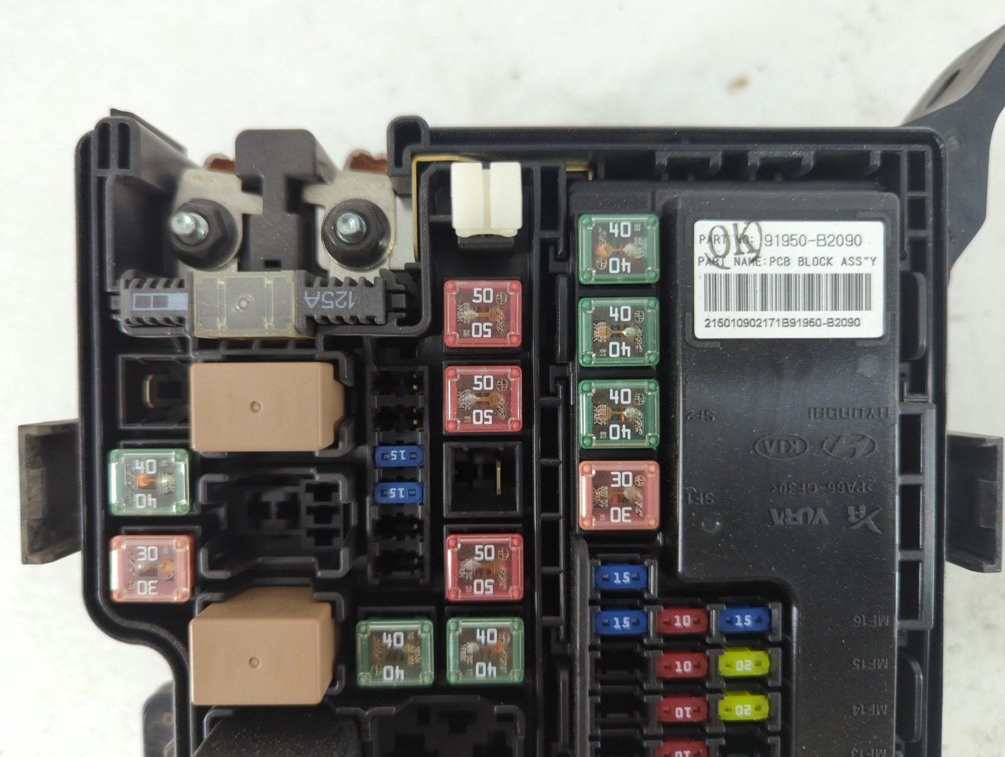 2015 Kia Soul Fusebox Fuse Box Panel Relay Module P/N:91415B2160 Fits OEM Used Auto Parts - Oemusedautoparts1.com
