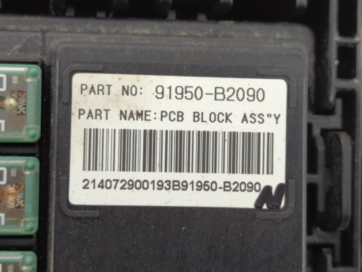 2015 Kia Soul Fusebox Fuse Box Panel Relay Module P/N:91950-B2090 Fits OEM Used Auto Parts - Oemusedautoparts1.com