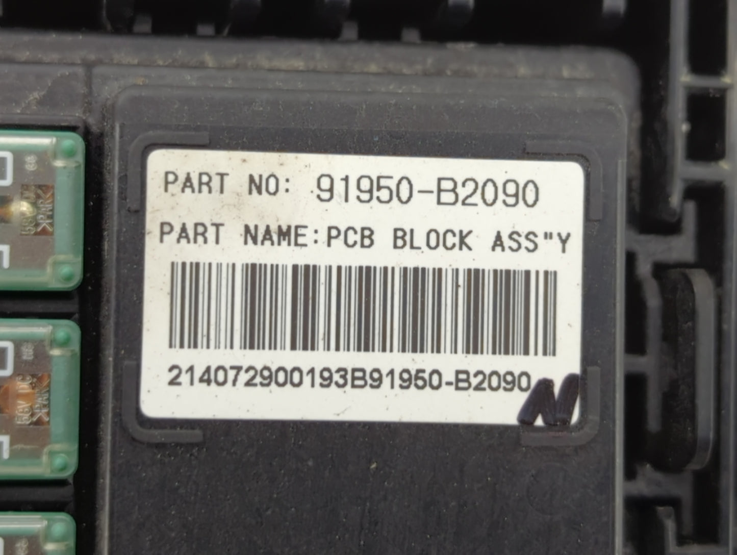 2015 Kia Soul Fusebox Fuse Box Panel Relay Module P/N:91950-B2090 Fits OEM Used Auto Parts - Oemusedautoparts1.com