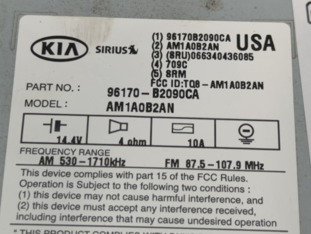 2014-2016 Kia Soul Am Fm Cd Player Radio Receiver 717237 - Oemusedautoparts1.com