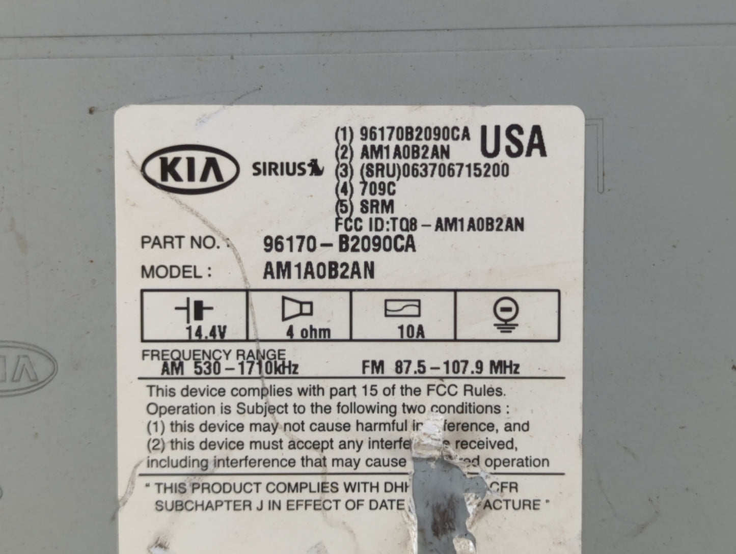 2014-2016 Kia Soul Am Fm Cd Player Radio Receiver - Oemusedautoparts1.com