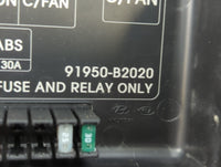 2015 Kia Soul Fusebox Fuse Box Panel Relay Module P/N:91950-B2020 Fits OEM Used Auto Parts - Oemusedautoparts1.com