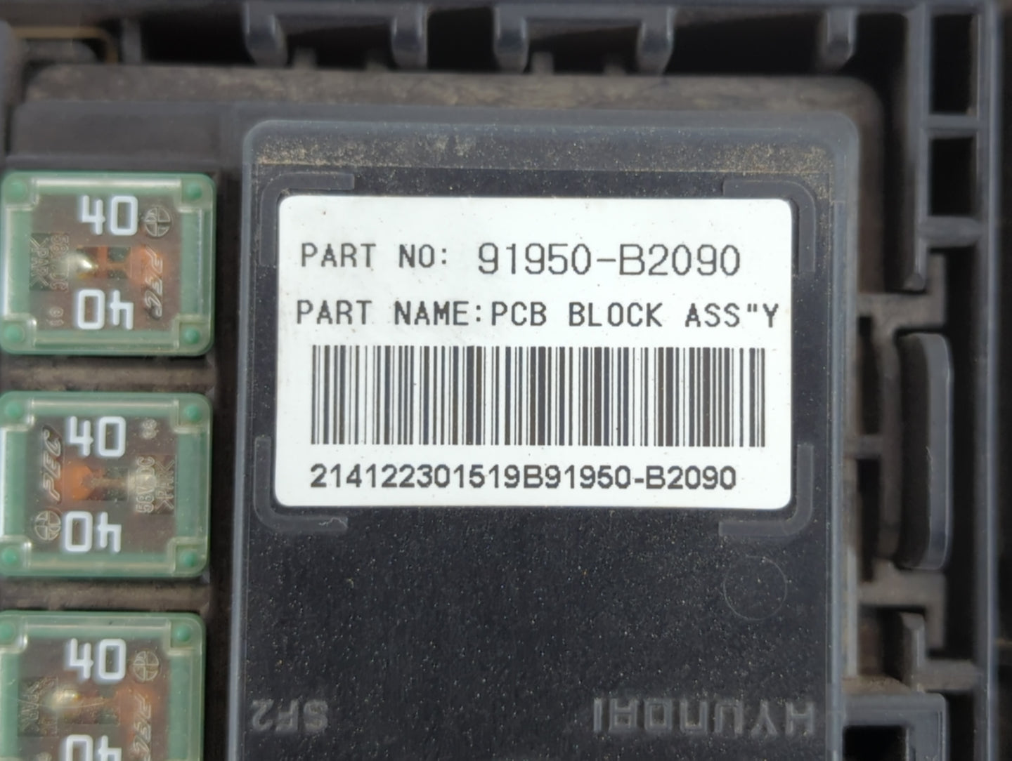 2015 Kia Soul Fusebox Fuse Box Panel Relay Module P/N:91950-B2090 Fits OEM Used Auto Parts - Oemusedautoparts1.com