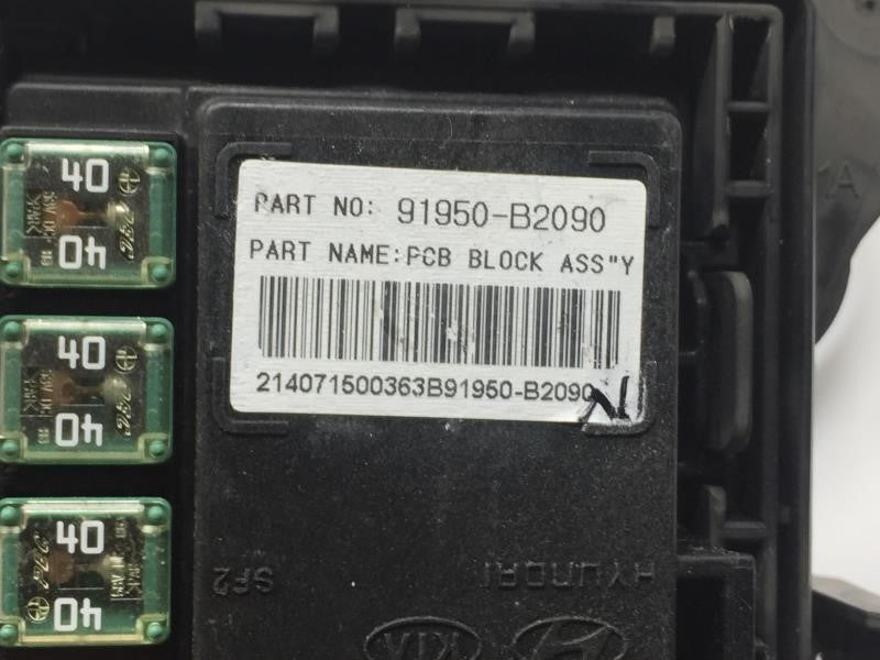 2015 Kia Soul Fusebox Fuse Box Panel Relay Module P/N:91950-B2090 Fits OEM Used Auto Parts - Oemusedautoparts1.com