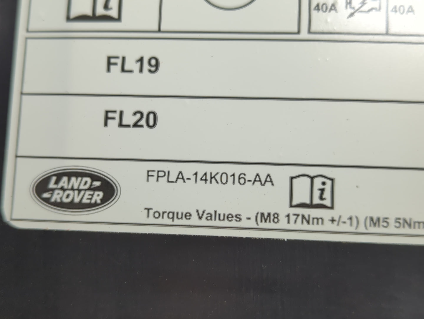 2015 Land Rover Range Rover Sport Fusebox Fuse Box Panel Relay Module P/N:FPLA-14K016-AA Fits OEM Used Auto Parts - Oemuseda