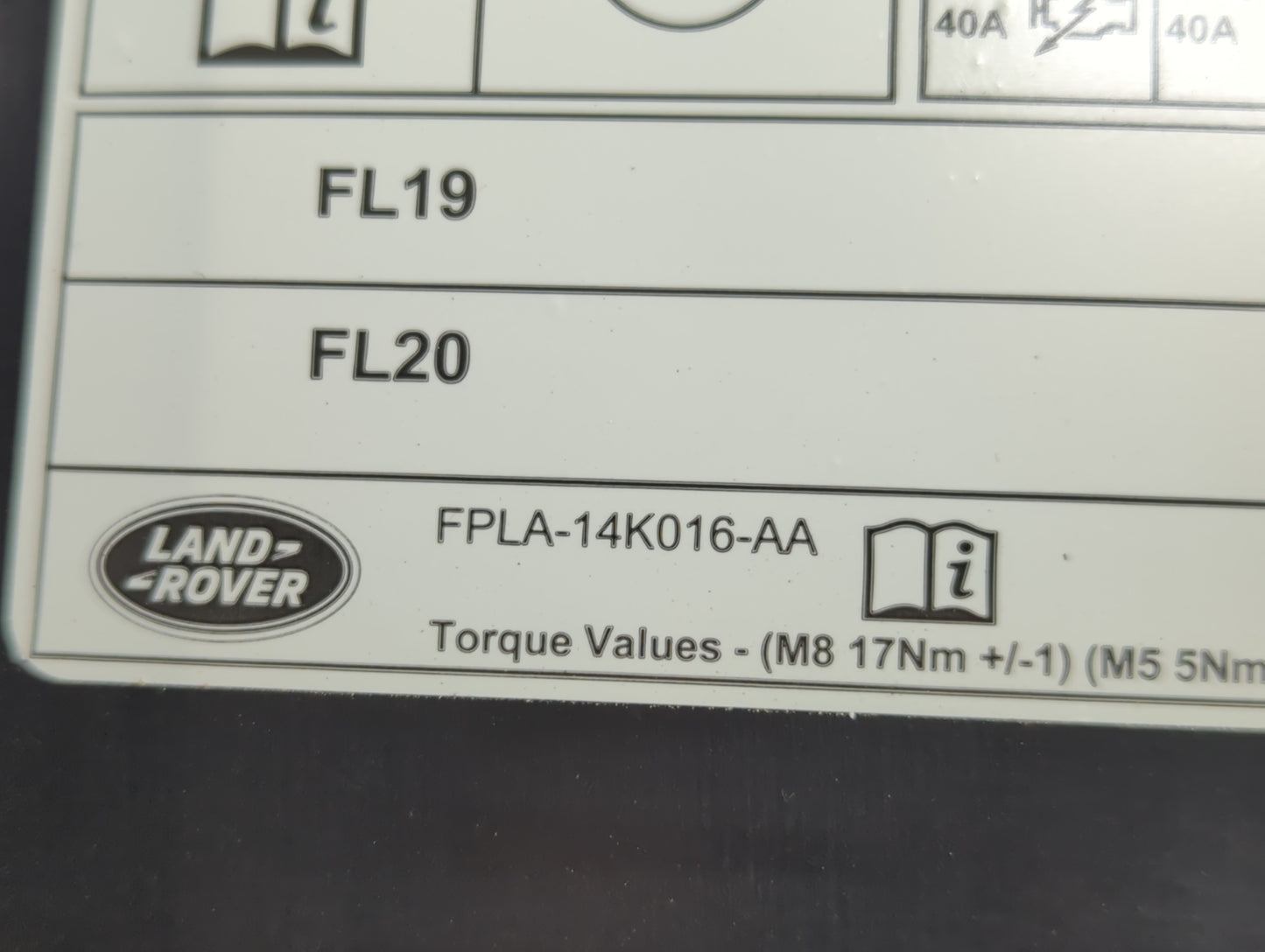 2015 Land Rover Range Rover Sport Fusebox Fuse Box Panel Relay Module P/N:FPLA-14K016-AA Fits OEM Used Auto Parts - Oemuseda
