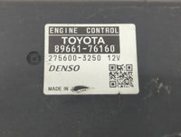 2015-2017 Lexus Ct200h PCM Engine Control Computer ECU ECM PCU OEM P/N:89661-76160 Fits Fits 2015 2016 2017 OEM Used Auto Pa