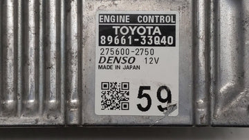 2015 Lexus Es300h PCM Engine Control Computer ECU ECM PCU OEM P/N:89661-33Q40 Fits OEM Used Auto Parts