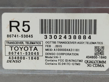 2014-2015 Lexus Es300h Chassis Control Module Ccm Bcm Body Control