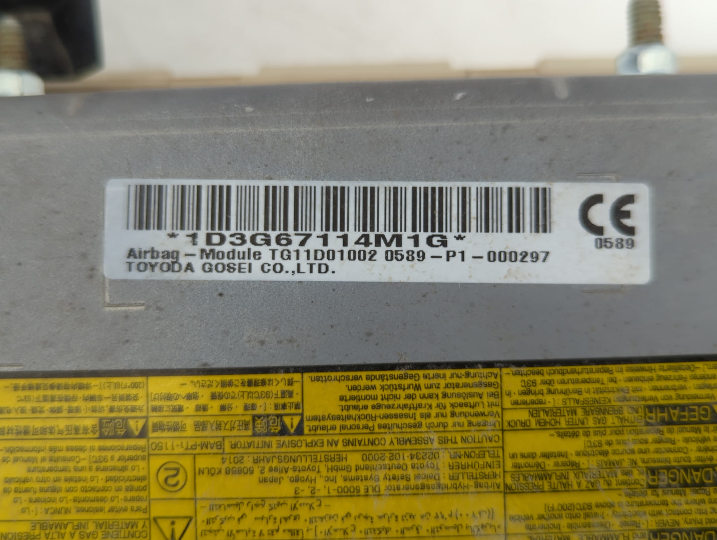 2013-2018 Lexus Es300h Air Bag Driver Left Steering Wheel Mounted P/N:D3G67114M1G Fits Fits 2013 2014 2015 2016 2017 2018 OE