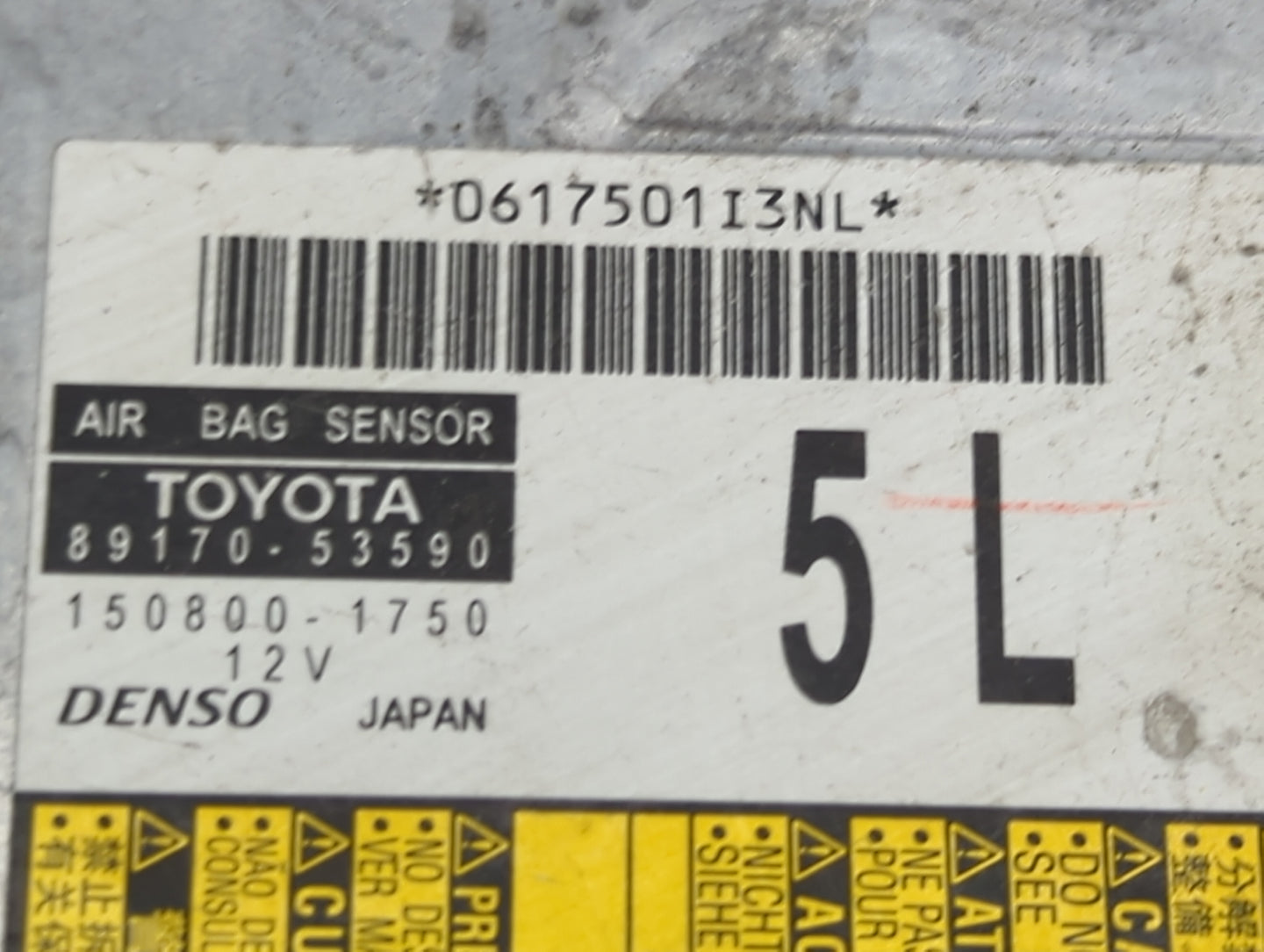 2014-2015 Lexus Is250 Safety Restraint Srs Airbag Control Module - Oemusedautoparts1.com