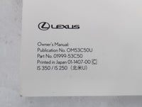 2015 Lexus Is350 Owners Manual Book Guide P/N:01999-53C50 OEM Used Auto Parts - Oemusedautoparts1.com
