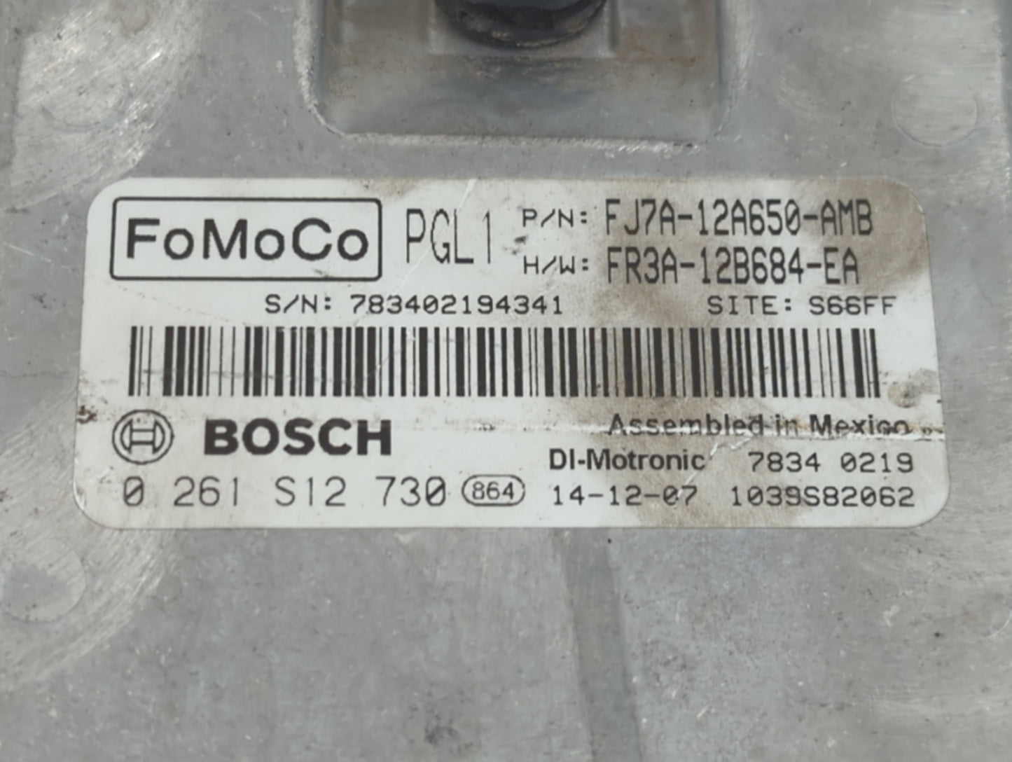 2015-2016 Lincoln Mkc PCM Engine Control Computer ECU ECM PCU OEM P/N:FJ7A-12A650-AMB Fits Fits 2015 2016 OEM Used Auto Part