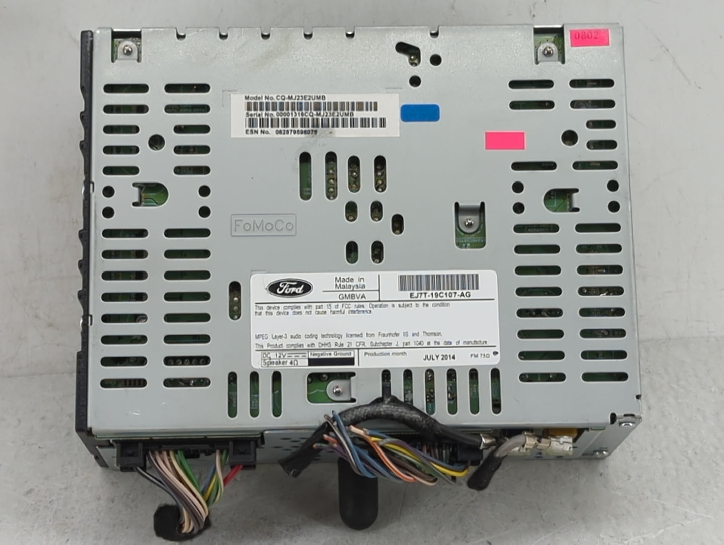 2015 Lincoln Mkc Radio AM FM Cd Player Receiver Replacement P/N:EJ7T-19C107-AG Fits OEM Used Auto Parts - Oemusedautoparts1.