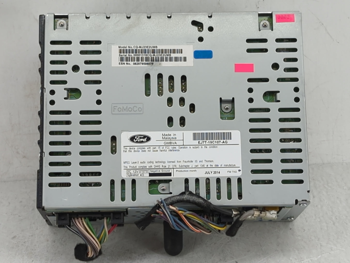 2015 Lincoln Mkc Radio AM FM Cd Player Receiver Replacement P/N:EJ7T-19C107-AG Fits OEM Used Auto Parts - Oemusedautoparts1.