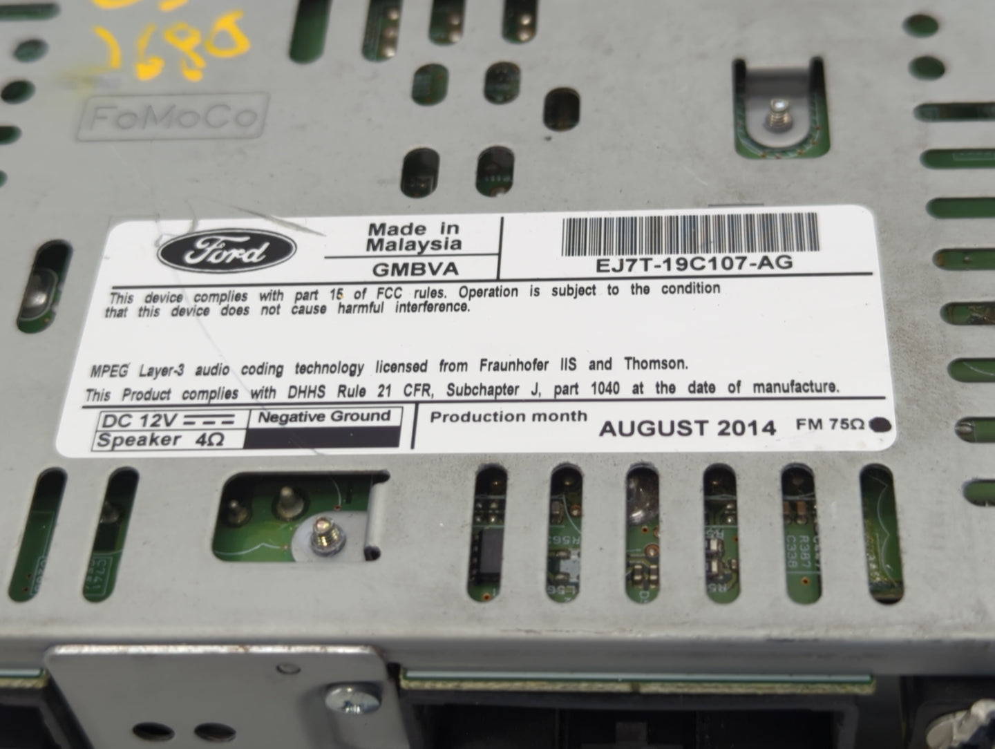 2015-2015 Lincoln Mkc Am Fm Cd Player Radio Receiver - Oemusedautoparts1.com
