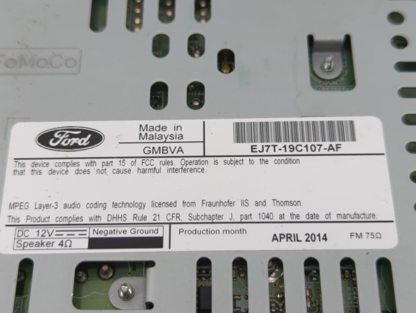 2015-2015 Lincoln Mkc Am Fm Cd Player Radio Receiver - Oemusedautoparts1.com