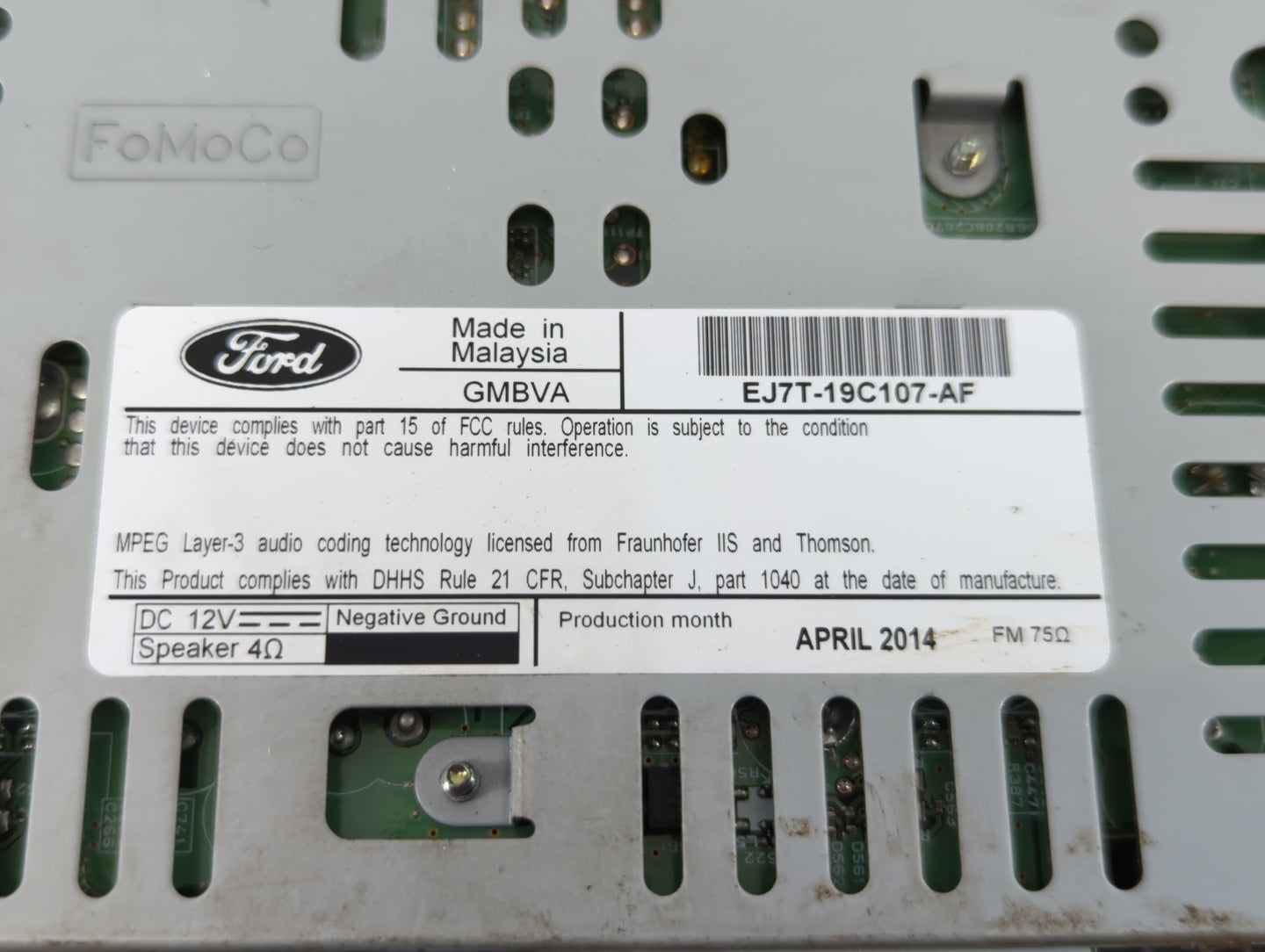 2015-2015 Lincoln Mkc Am Fm Cd Player Radio Receiver - Oemusedautoparts1.com